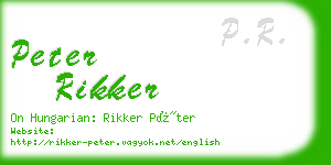 peter rikker business card